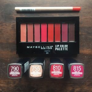 Maybelline Lipcolor Palette, 4 lipsticks and Liner